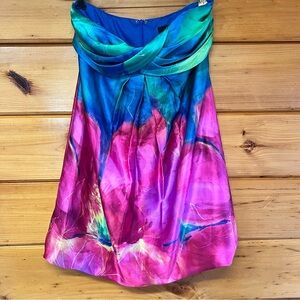 Jump Vibrant Multicolor Strapless Min Lined Dress 9/10